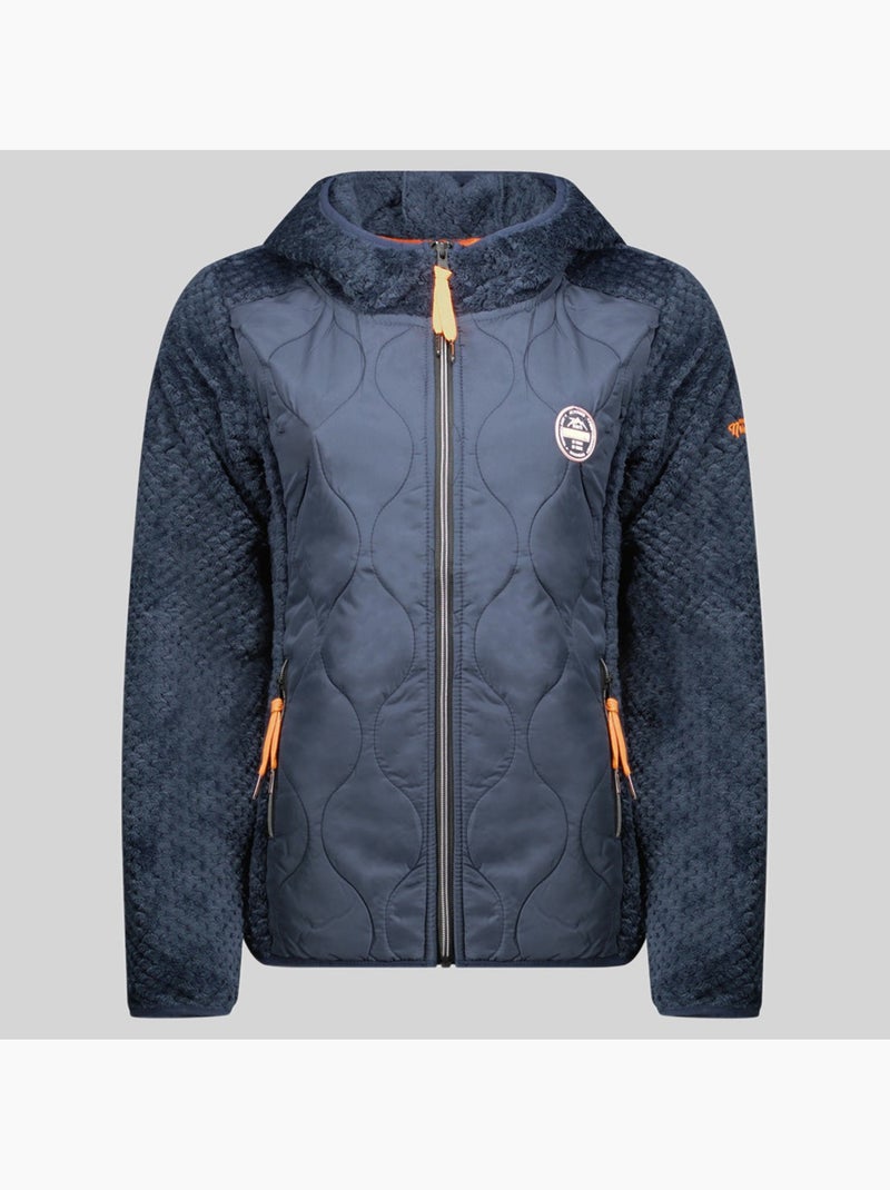 Casaco polar com capuz torsade – geographical norway Azul-marinho - Kiabi