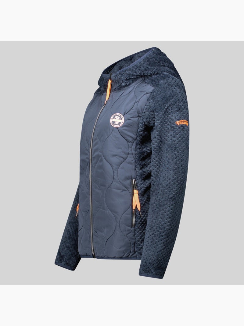 Casaco polar com capuz torsade – geographical norway Azul-marinho - Kiabi