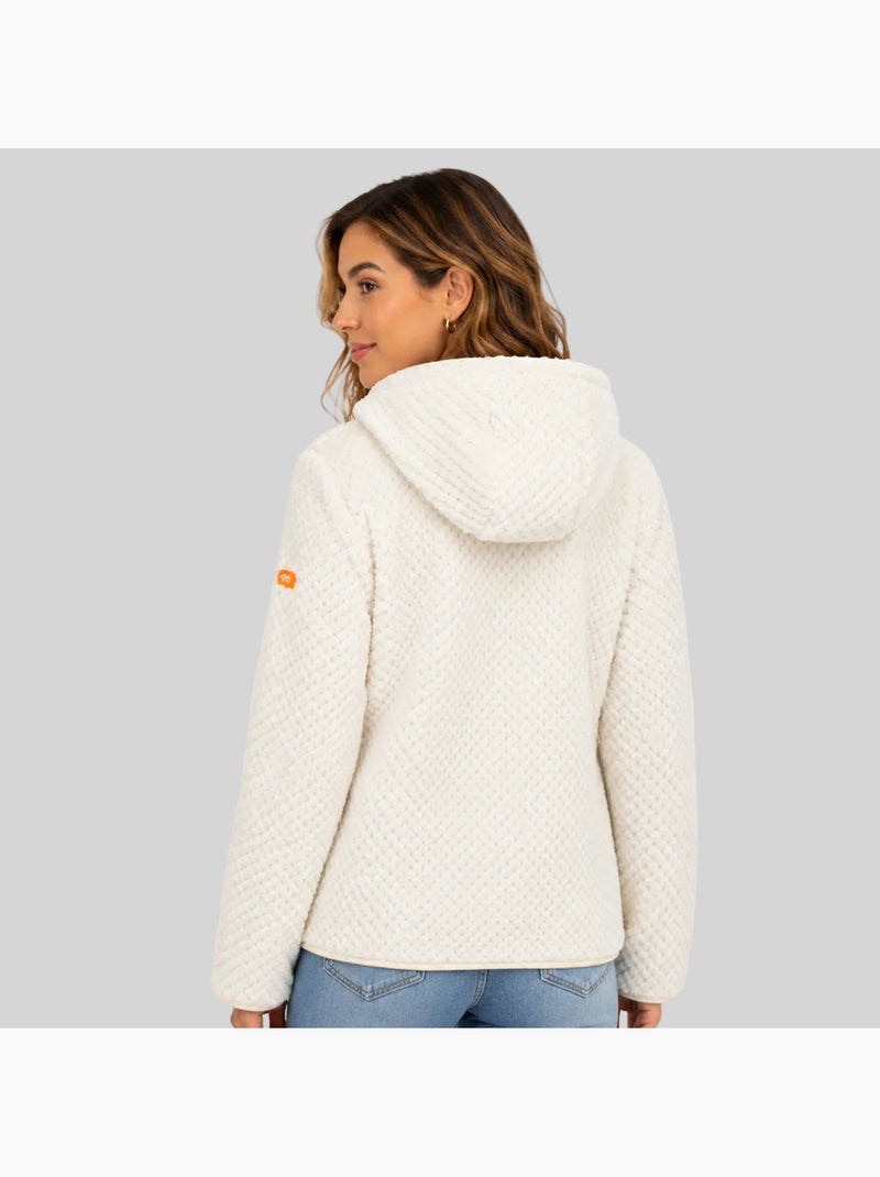Casaco polar com capuz torsade – geographical norway Creme - Kiabi