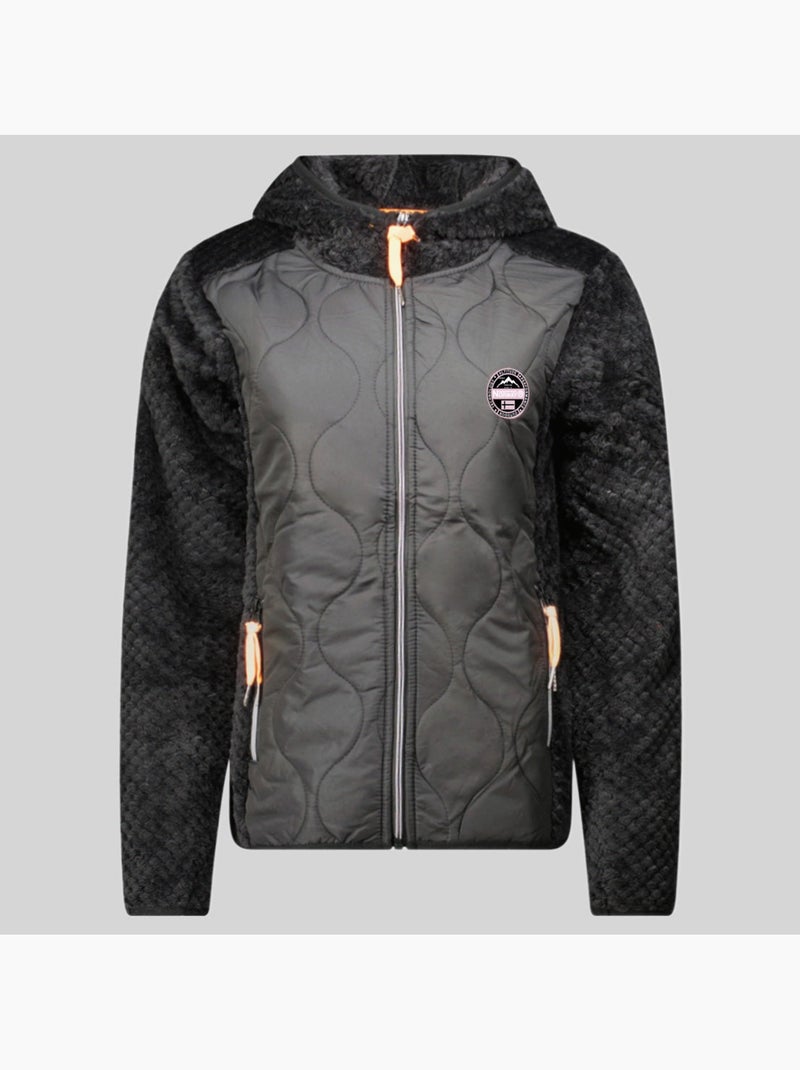 Casaco polar com capuz torsade – geographical norway Preto - Kiabi