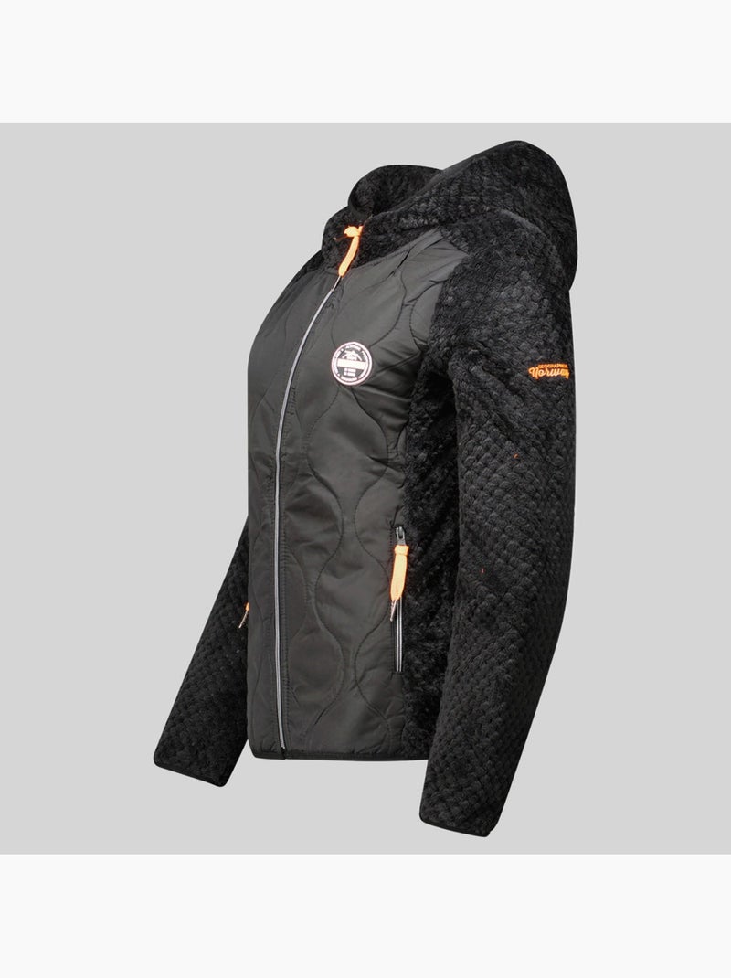 Casaco polar com capuz torsade – geographical norway Preto - Kiabi