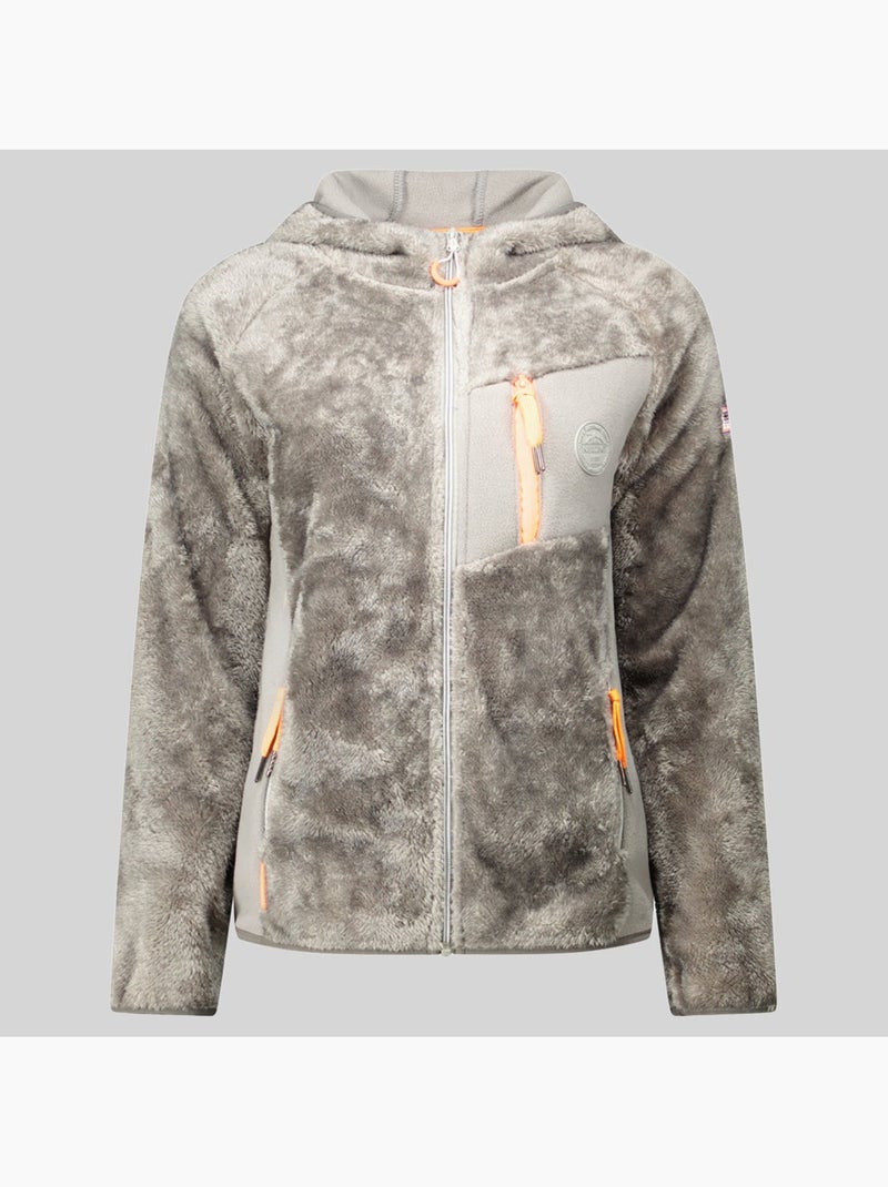 Casaco polar com capuz toscana – geographical norway Cinza claro - Kiabi