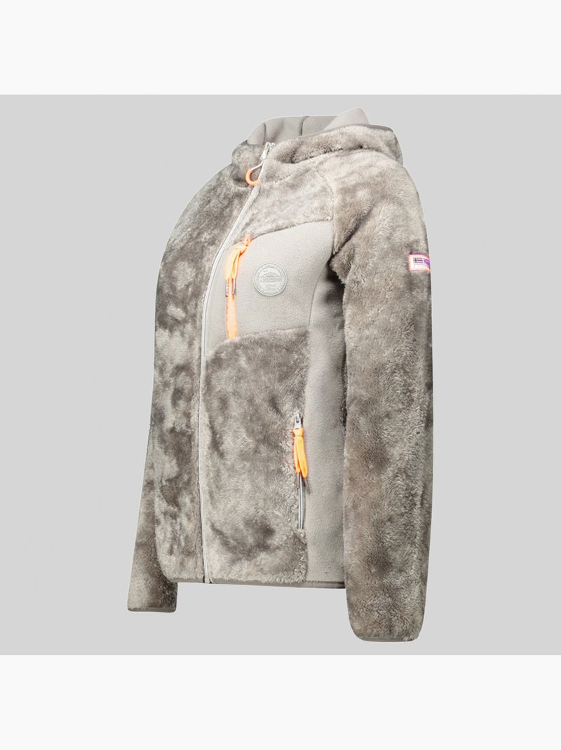 Casaco polar com capuz toscana – geographical norway Cinza claro - Kiabi