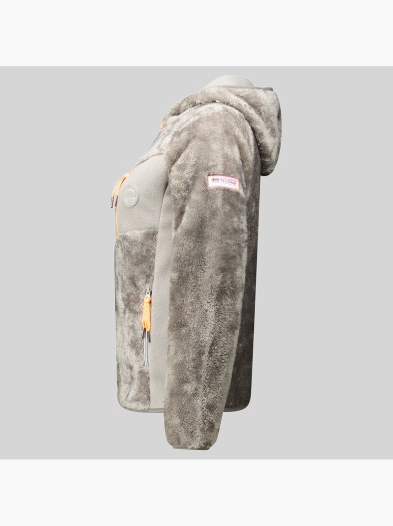 Casaco polar com capuz toscana – geographical norway Cinza claro - Kiabi