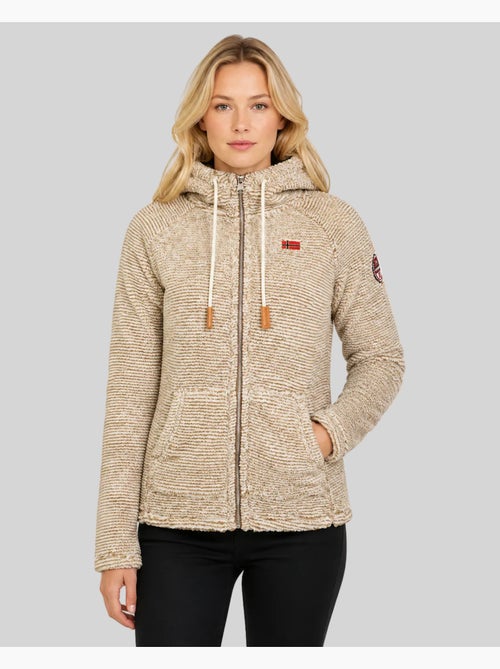 Casaco polar com capuz trigo – geographical norway - Kiabi