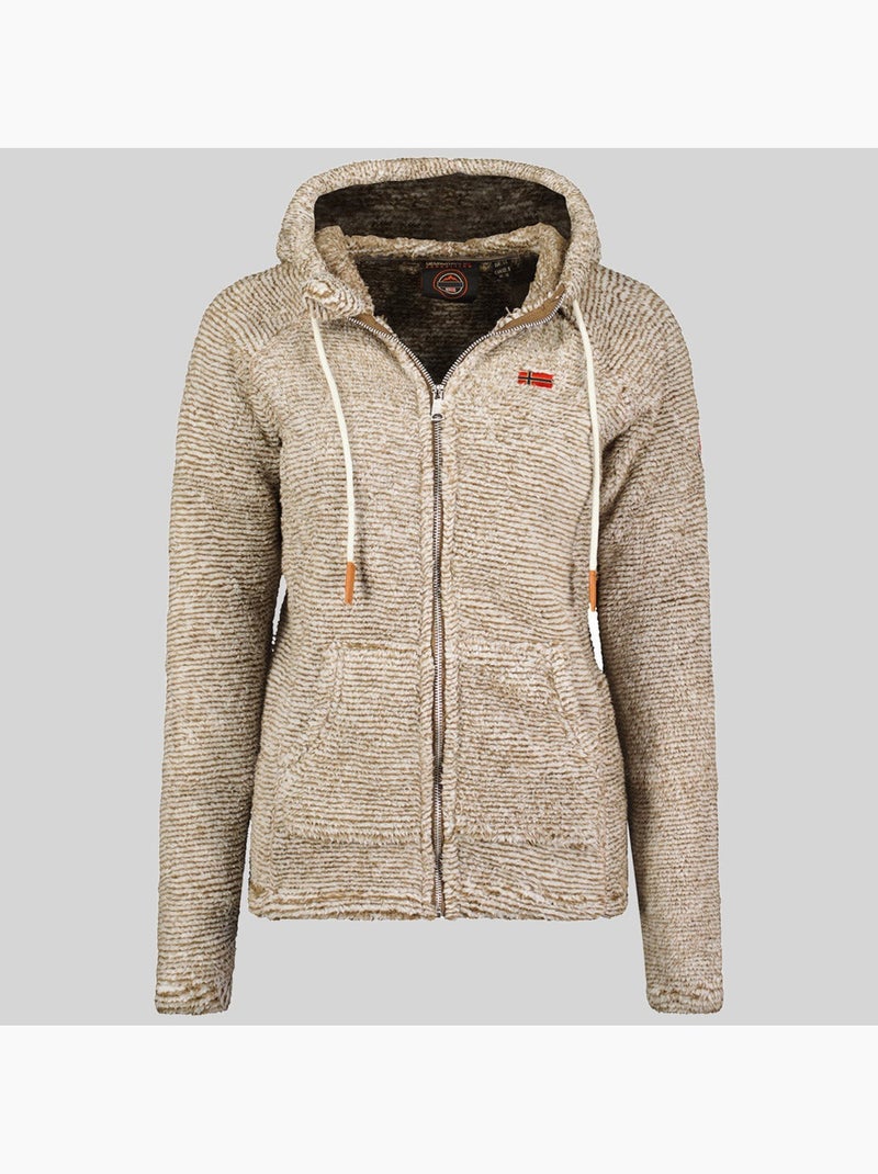 Casaco polar com capuz trigo – geographical norway Toupe - Kiabi