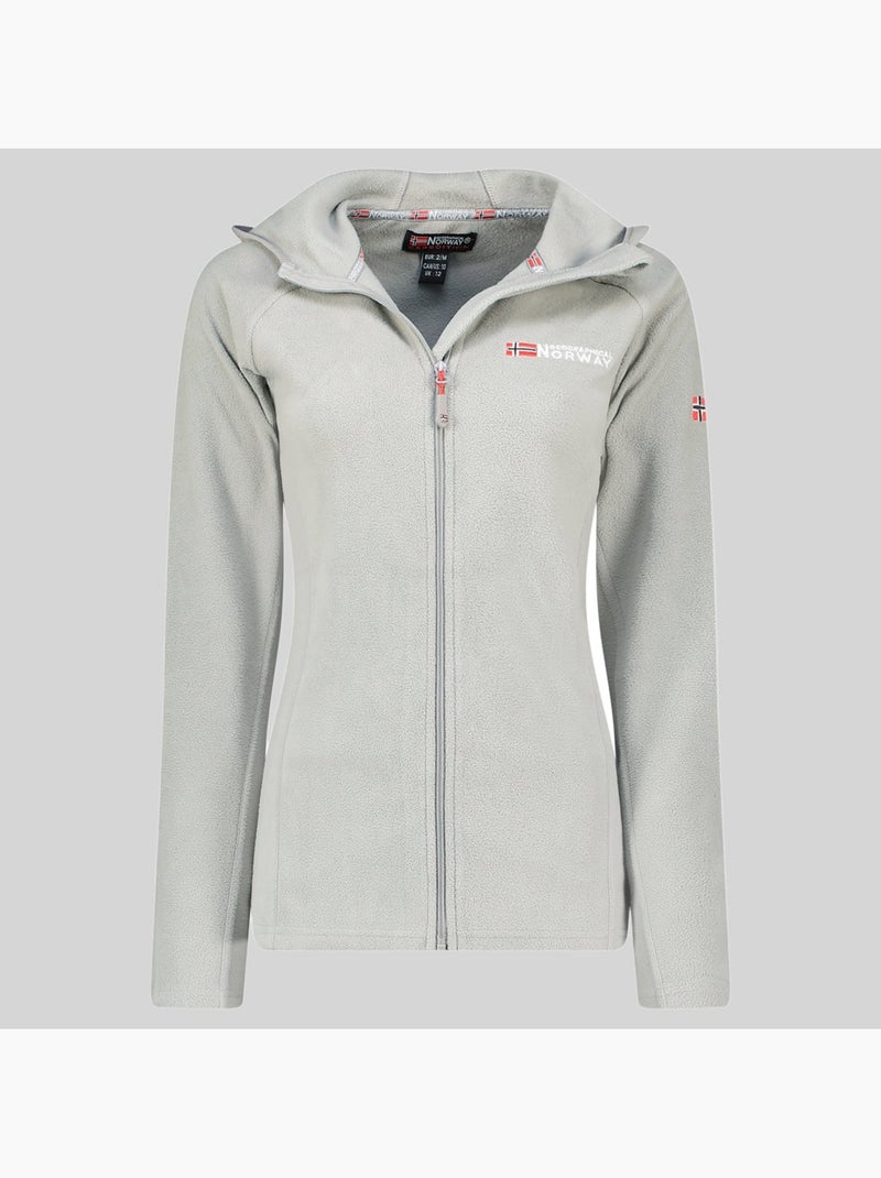 Casaco polar com capuz tugood – geographical norway Cinza claro - Kiabi