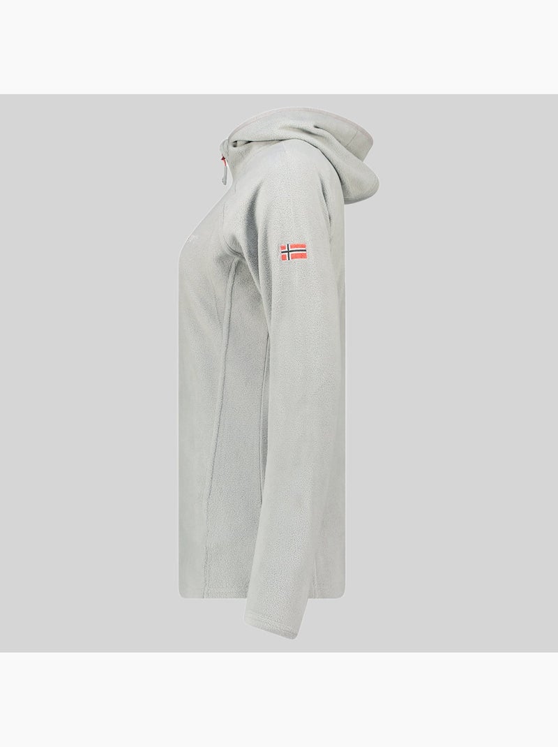 Casaco polar com capuz tugood – geographical norway Cinza claro - Kiabi