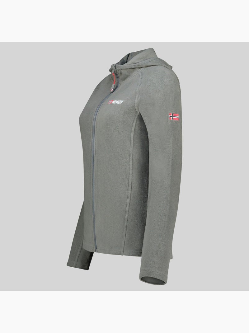 Casaco polar com capuz tugood – geographical norway Cinza escuro - Kiabi