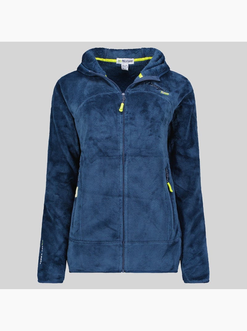Casaco polar com capuz upalood – geographical norway Azul-marinho - Kiabi