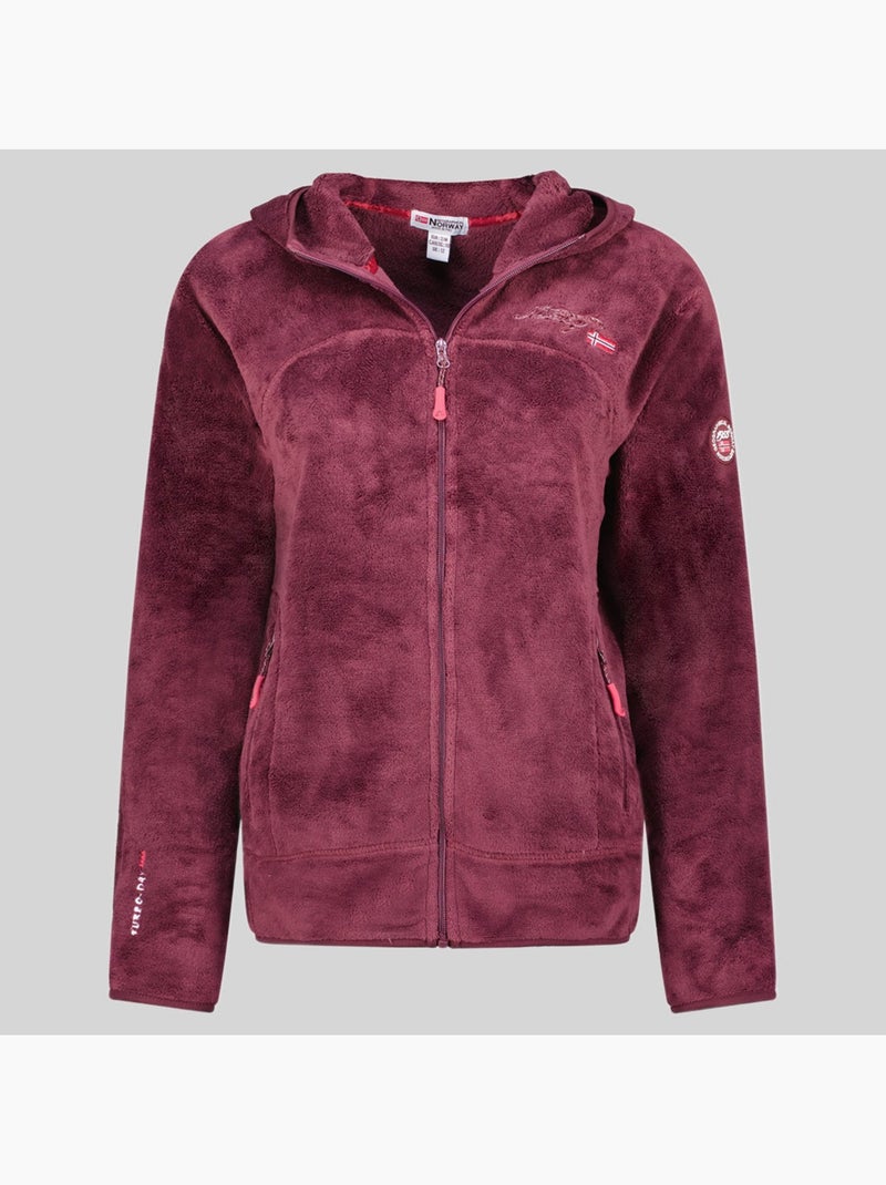 Casaco polar com capuz upalood – geographical norway Bordô - Kiabi