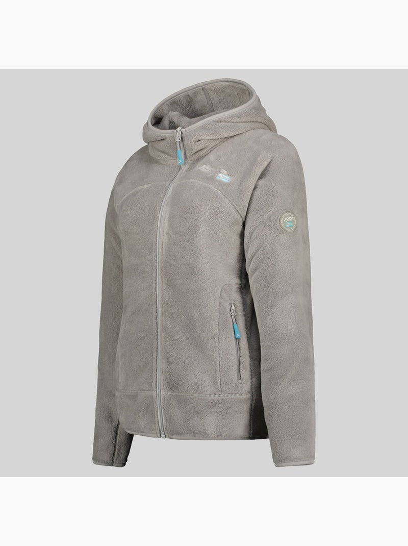 Casaco polar com capuz upalood – geographical norway Cinza claro - Kiabi