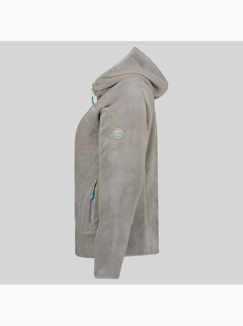 Casaco polar com capuz upalood – geographical norway Cinza claro - Kiabi