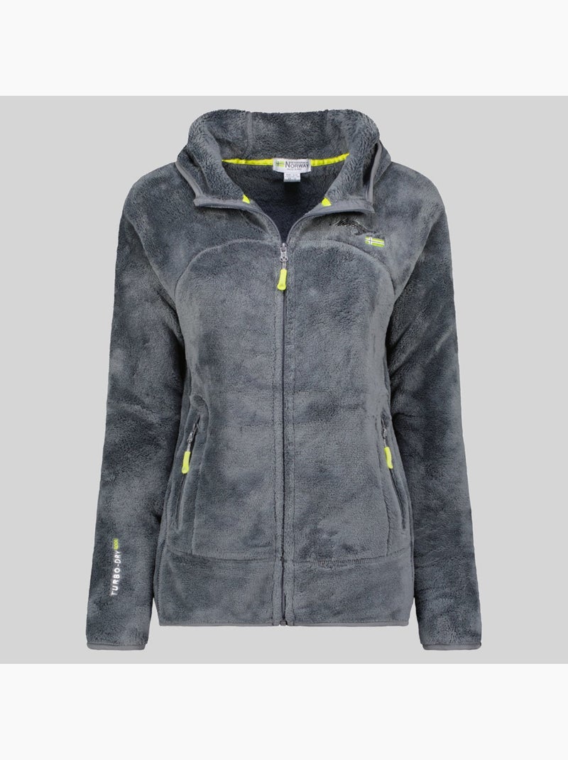 Casaco polar com capuz upalood – geographical norway Cinza escuro - Kiabi