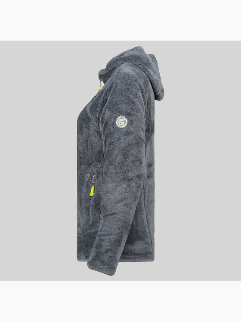 Casaco polar com capuz upalood – geographical norway Cinza escuro - Kiabi
