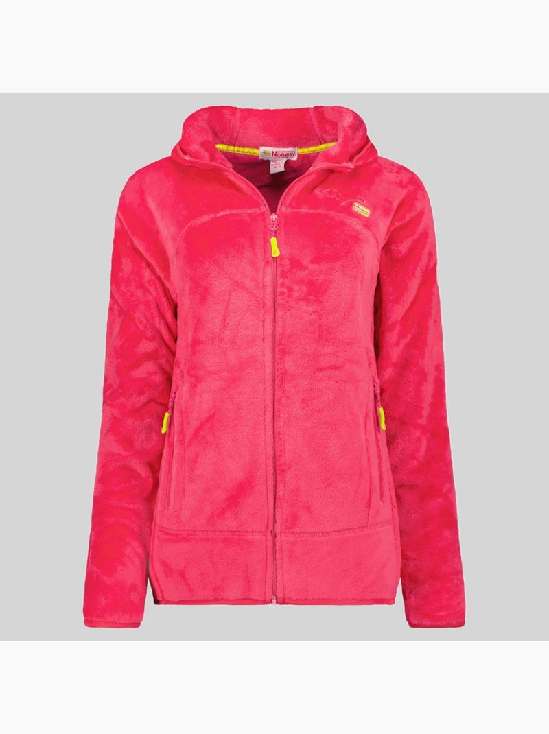 Casaco polar com capuz upalood – geographical norway Rosa doce - Kiabi