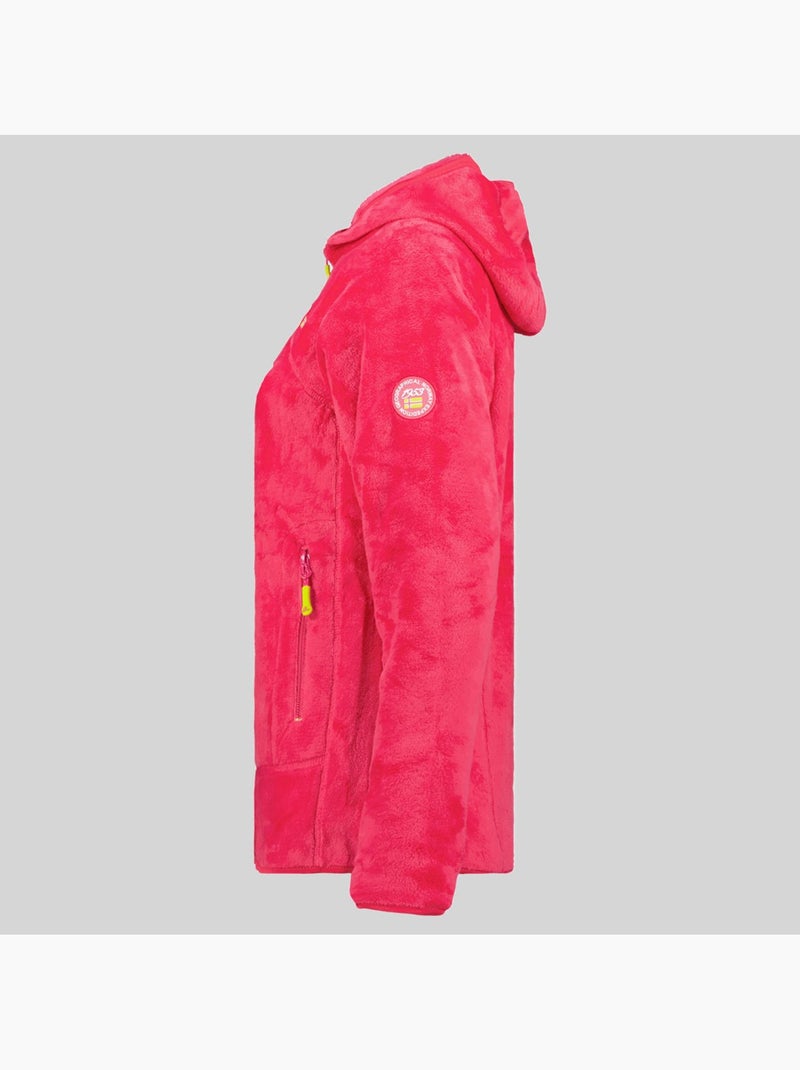 Casaco polar com capuz upalood – geographical norway Rosa doce - Kiabi