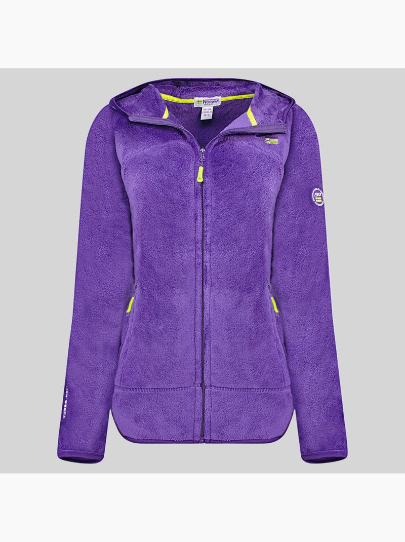 Casaco polar com capuz upalood – geographical norway Roxo - Kiabi