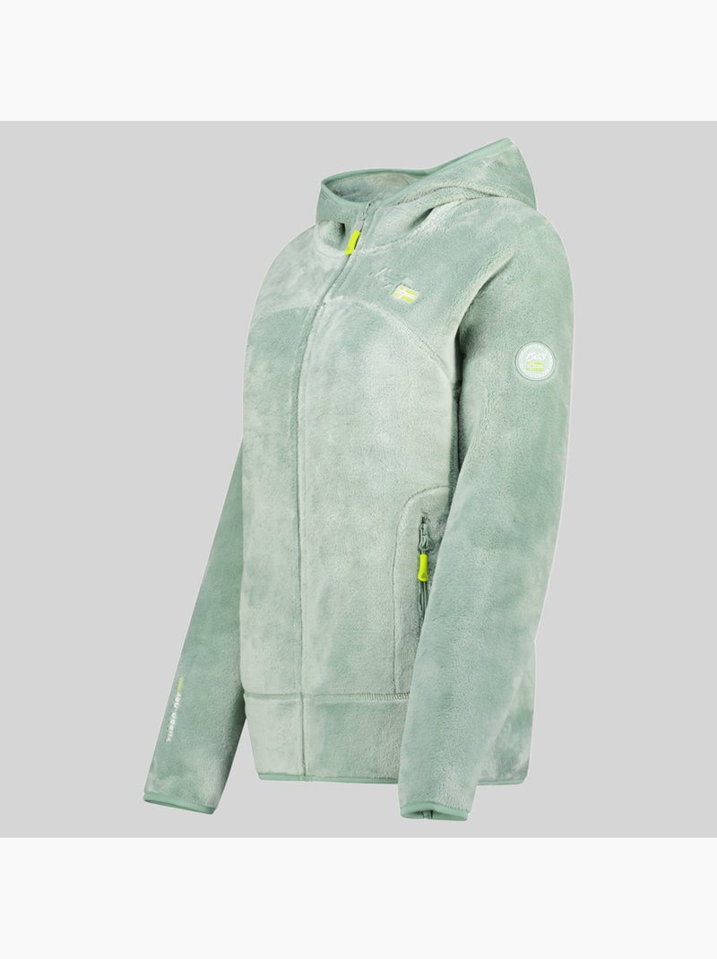 Casaco polar com capuz upalood – geographical norway Verde pastel - Kiabi