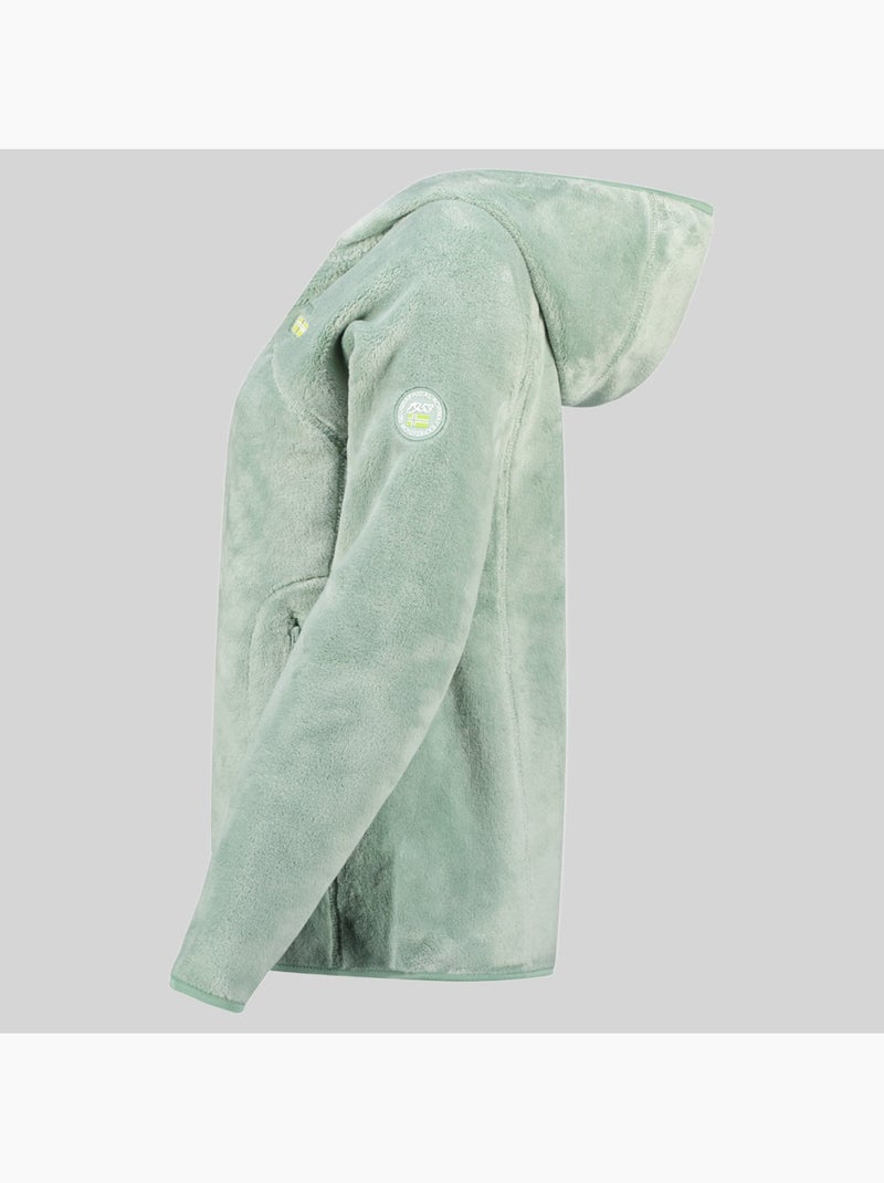 Casaco polar com capuz upalood – geographical norway Verde pastel - Kiabi