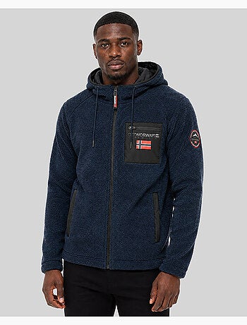 Casaco polar com fecho e capuz udaf – geographical norway