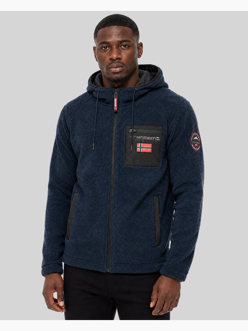 Casaco polar com fecho e capuz udaf – geographical norway - Kiabi