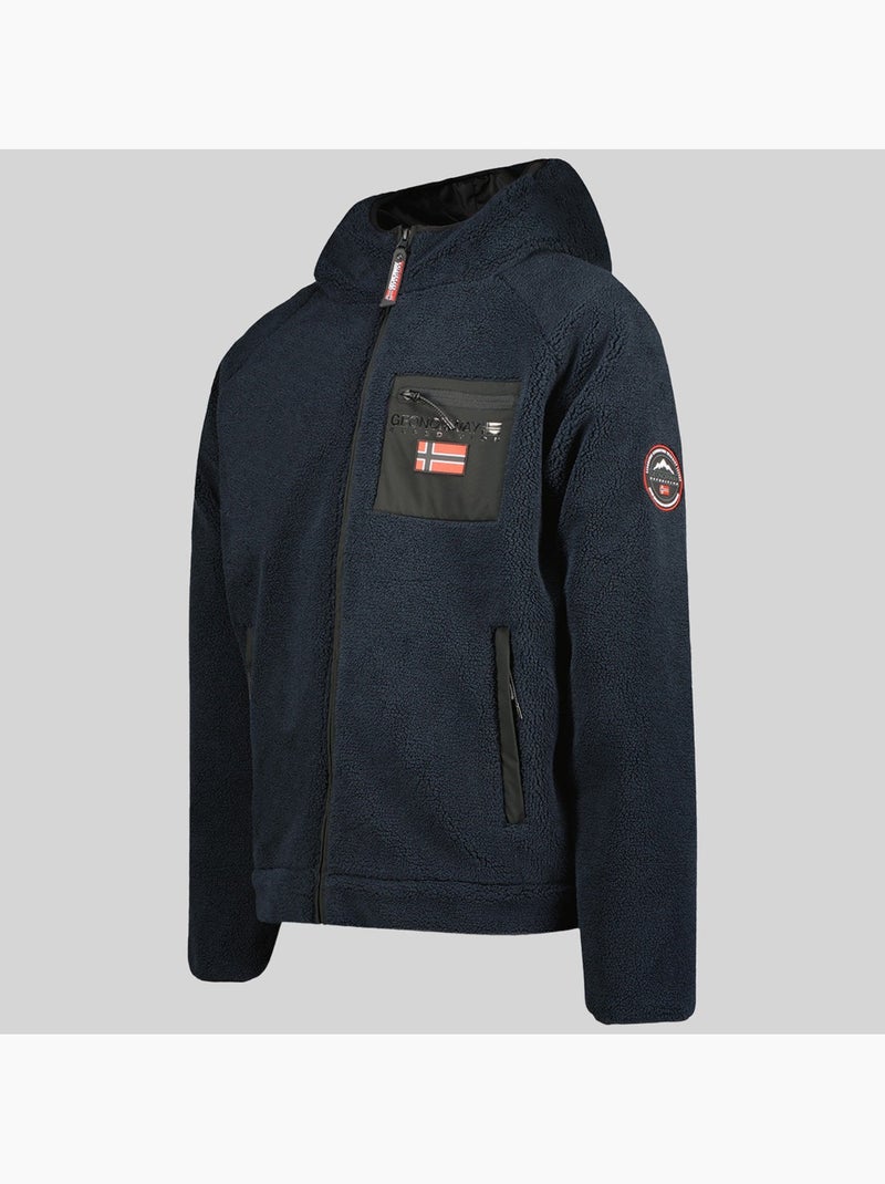 Casaco polar com fecho e capuz udaf – geographical norway Azul-marinho - Kiabi