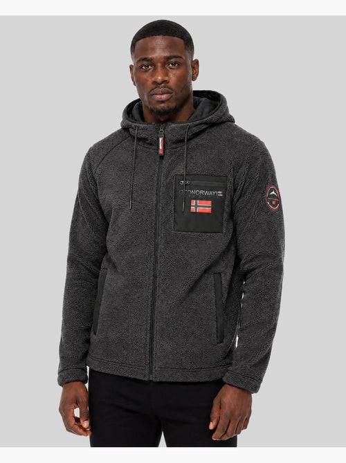 Casaco polar com fecho e capuz udaf – geographical norway - Kiabi