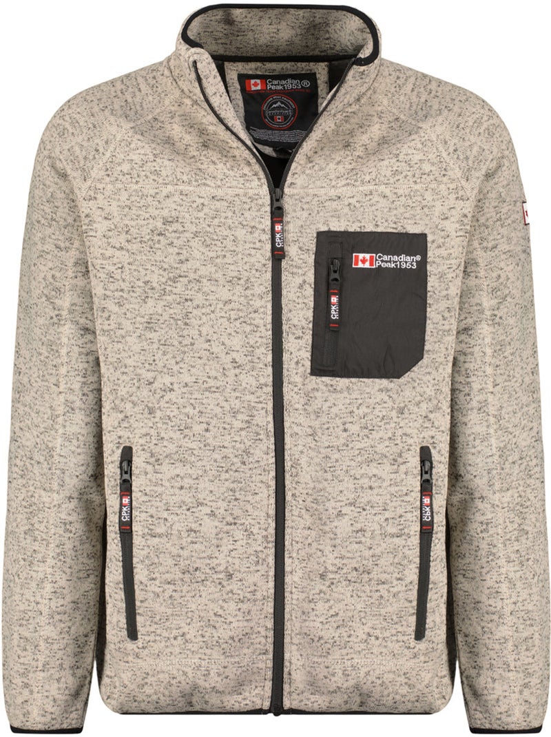 Casaco polar com fecho e gola subida titleak – canadian peak Cinza claro - Kiabi
