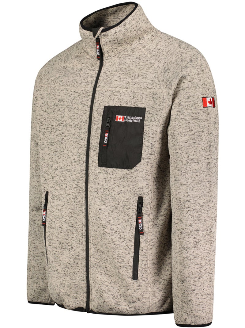 Casaco polar com fecho e gola subida titleak – canadian peak Cinza claro - Kiabi