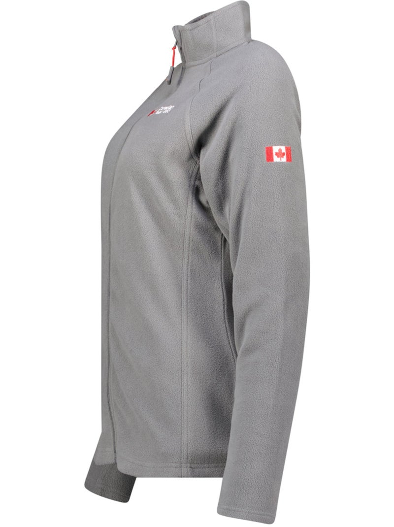 Casaco polar com fecho e gola subida tugeak – canadian peak Cinza escuro - Kiabi