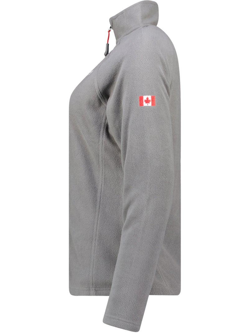 Casaco polar com fecho e gola subida tugeak – canadian peak Cinza escuro - Kiabi