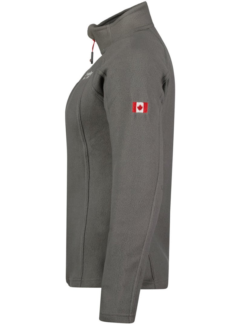 Casaco polar com fecho e gola subida tugeak – canadian peak Cinza escuro - Kiabi