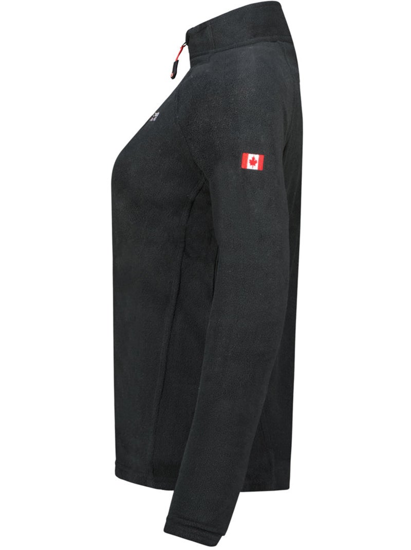 Casaco polar com fecho e gola subida tugeak – canadian peak Preto - Kiabi