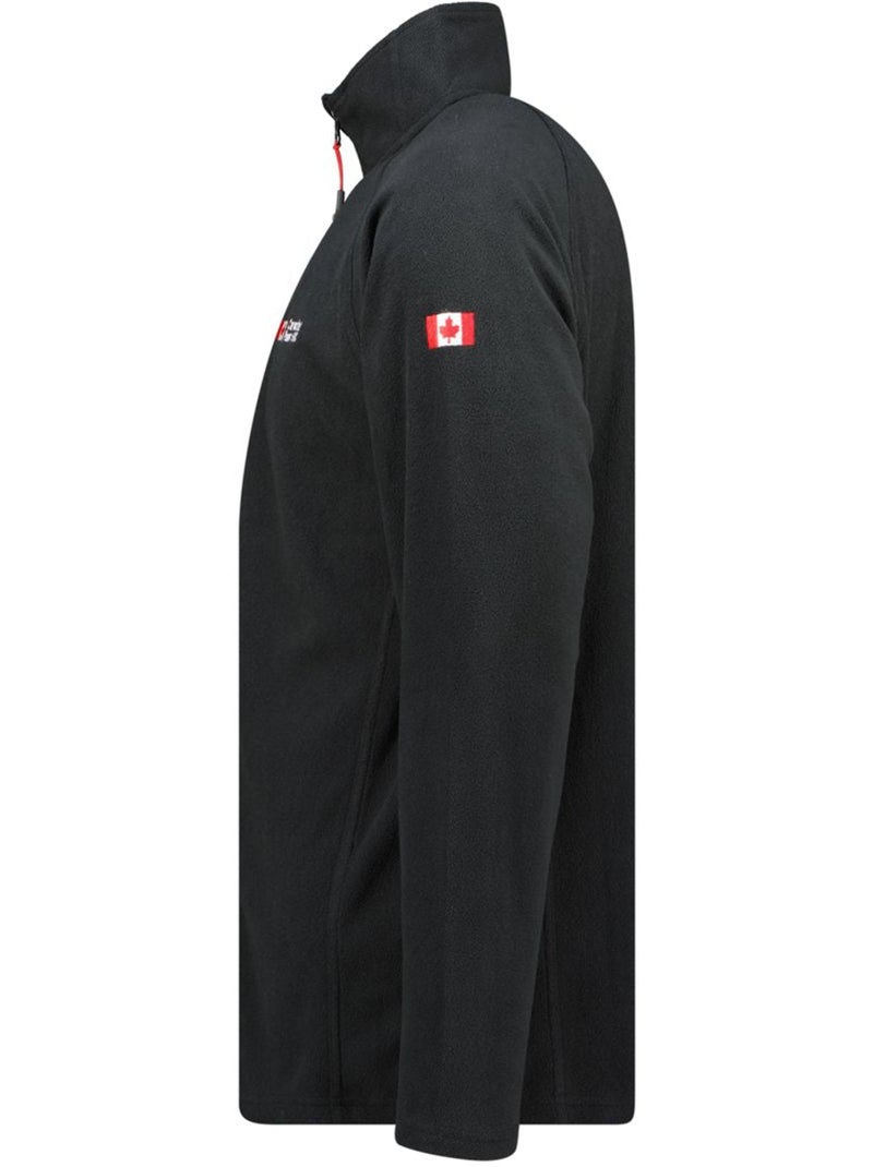 Casaco polar com fecho e gola subida tugeak – canadian peak Preto - Kiabi