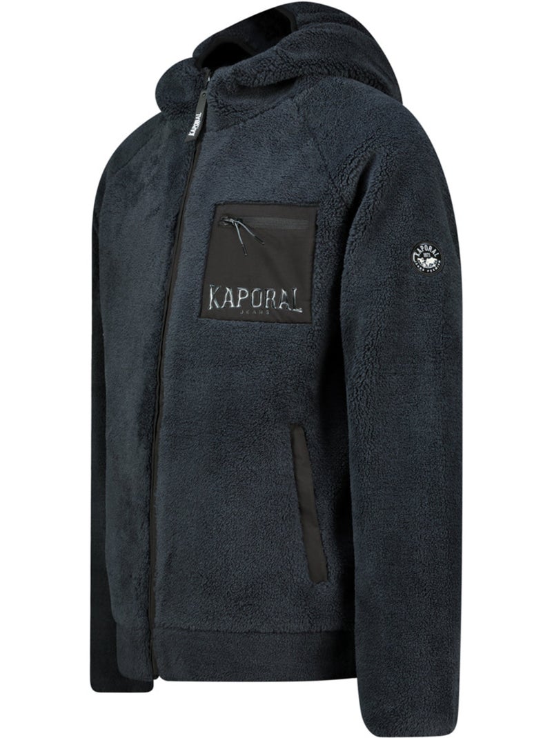 Casaco polar em sherpa com capuz udaforaf – kaporal Azul-marinho - Kiabi