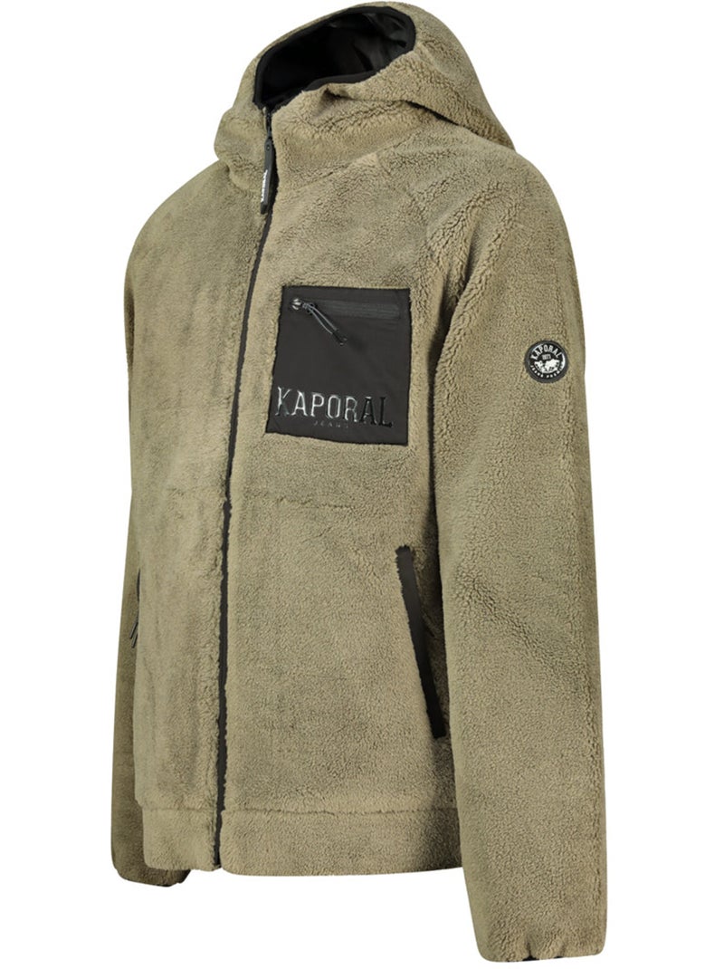 Casaco polar em sherpa com capuz udaforaf – kaporal Cáqui - Kiabi