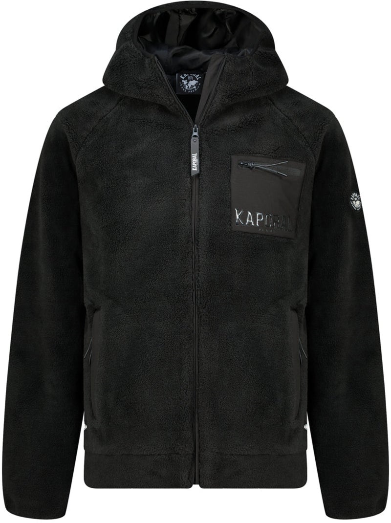 Casaco polar em sherpa com capuz udaforaf – kaporal Preto - Kiabi