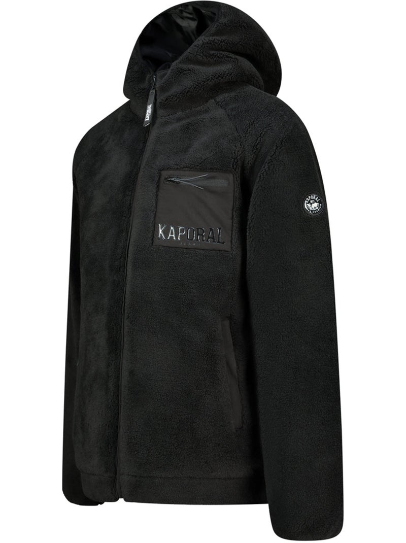 Casaco polar em sherpa com capuz udaforaf – kaporal Preto - Kiabi