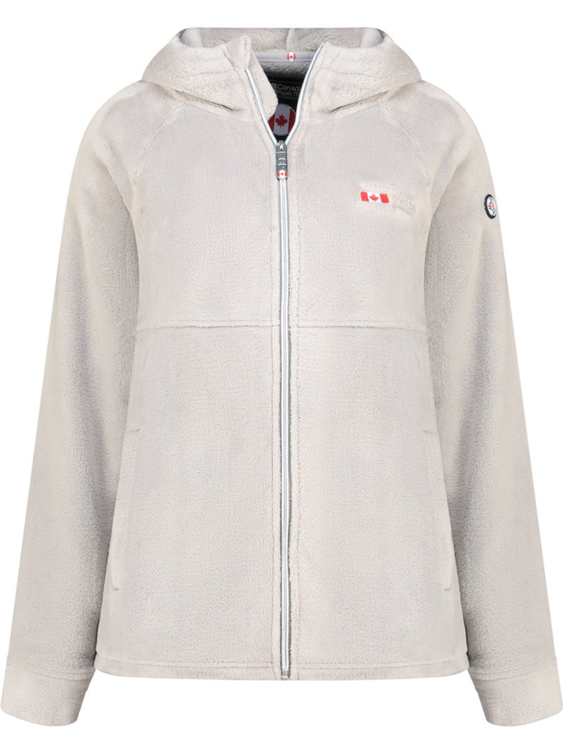 Casaco polar fino com capuz ulotteak – canadian peak Cinza claro - Kiabi