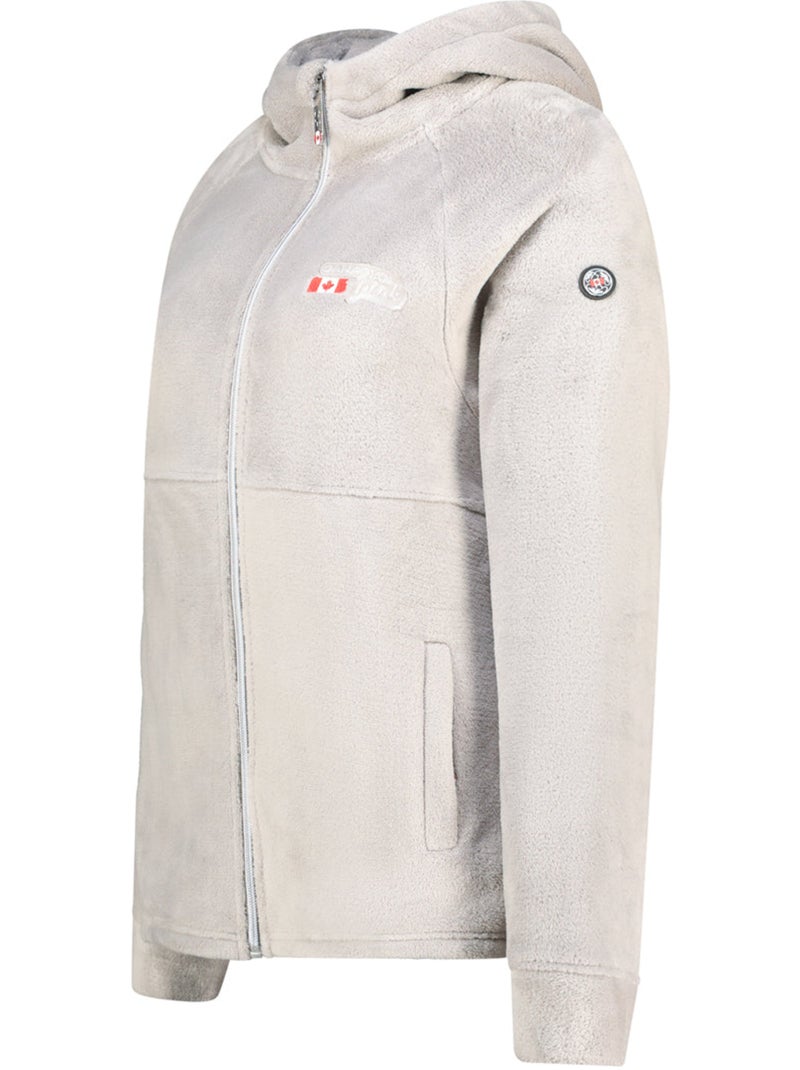 Casaco polar fino com capuz ulotteak – canadian peak Cinza claro - Kiabi