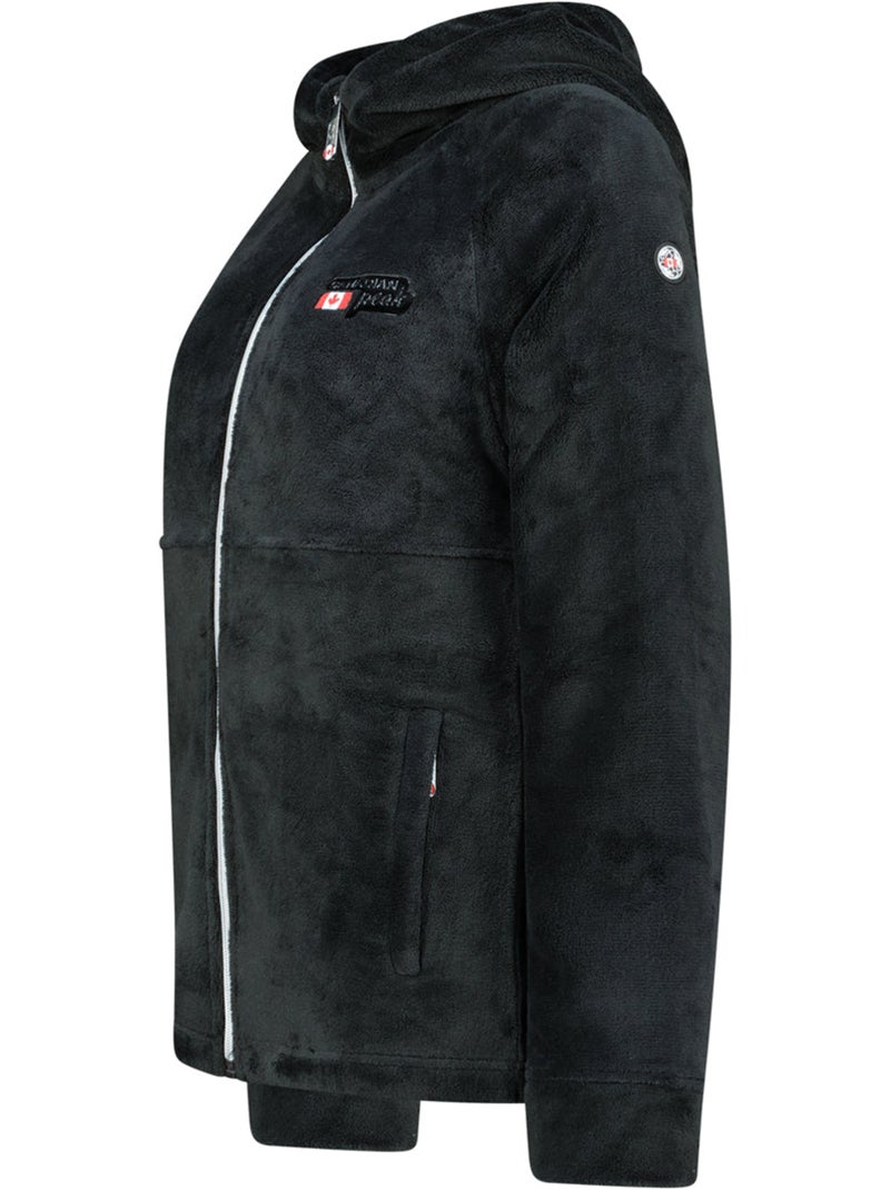 Casaco polar fino com capuz ulotteak – canadian peak Preto - Kiabi