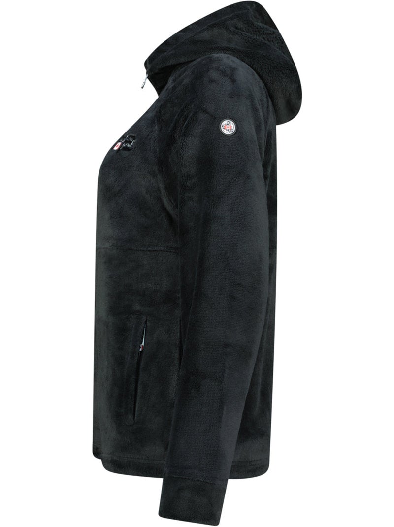 Casaco polar fino com capuz ulotteak – canadian peak Preto - Kiabi