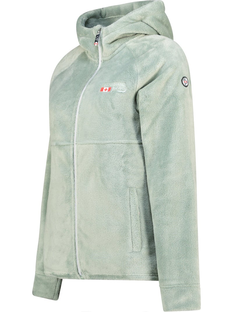 Casaco polar fino com capuz ulotteak – canadian peak Verde pastel - Kiabi