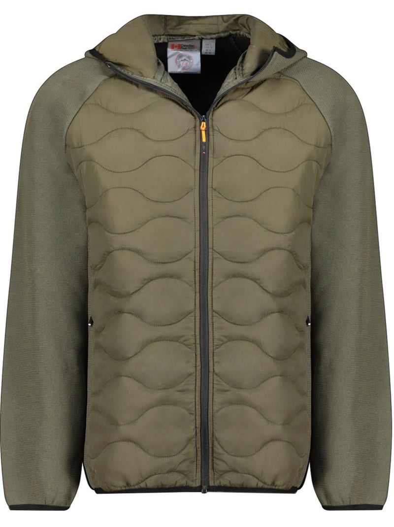 Casaco polar grosso bimaterial com capuz tenessoeak – canadian peak Cáqui - Kiabi