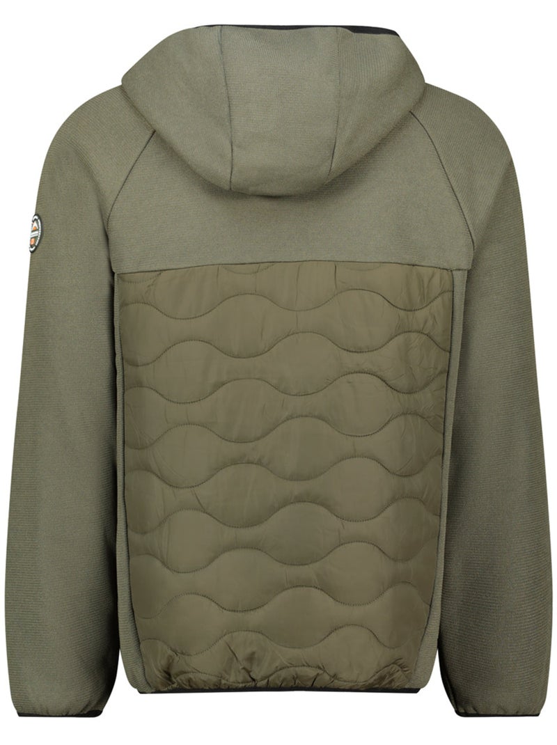 Casaco polar grosso bimaterial com capuz tenessoeak – canadian peak Cáqui - Kiabi