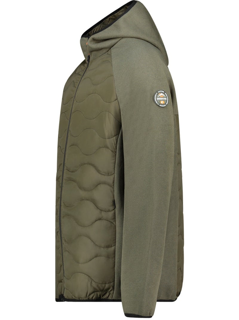 Casaco polar grosso bimaterial com capuz tenessoeak – canadian peak Cáqui - Kiabi