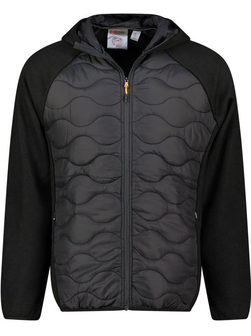 Casaco polar grosso bimaterial com capuz tenessoeak – canadian peak Preto - Kiabi