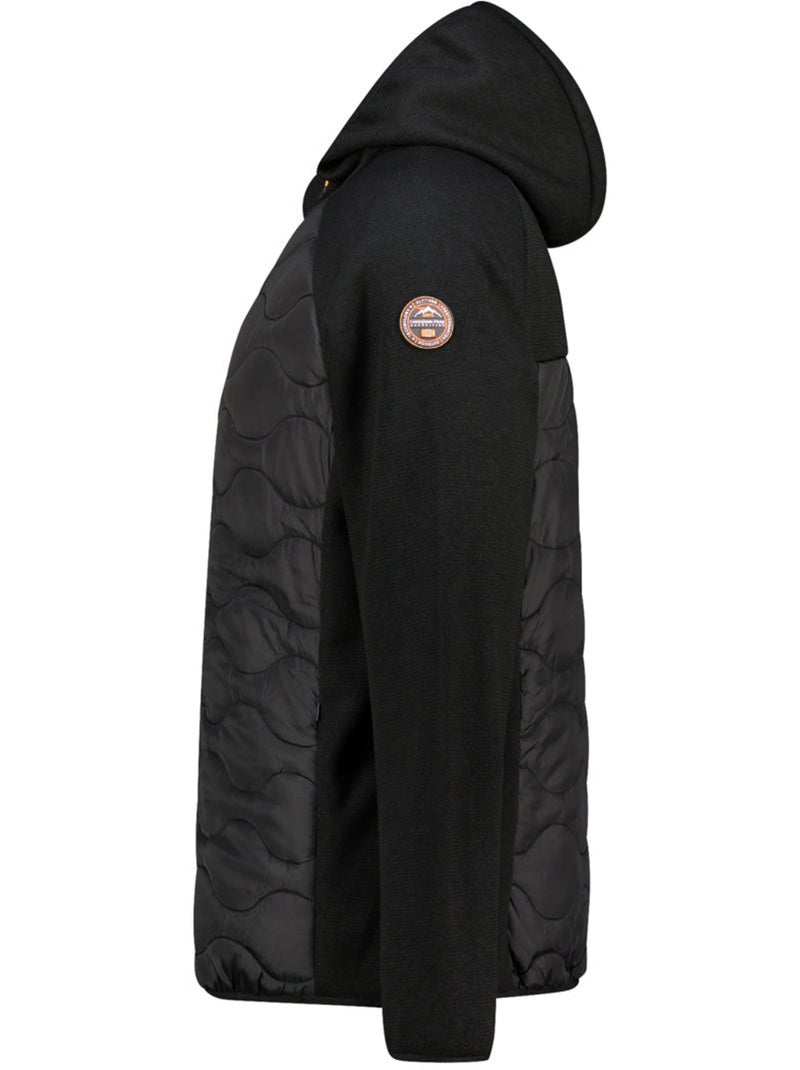 Casaco polar grosso bimaterial com capuz tenessoeak – canadian peak Preto - Kiabi