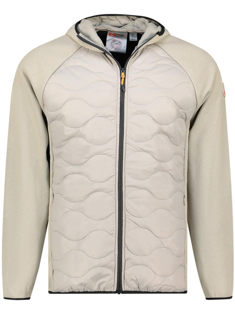 Casaco polar grosso bimaterial com capuz tenessoeak – canadian peak Toupe - Kiabi